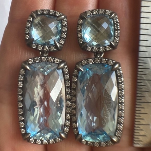 David Yurman Jewelry - David Yurman Chatelaine Drop Blue Topaz Diamond